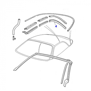 CONVERTIBLE TOP TO DRIVER DOOR GLASS SEAL REAR  HJB7783AA